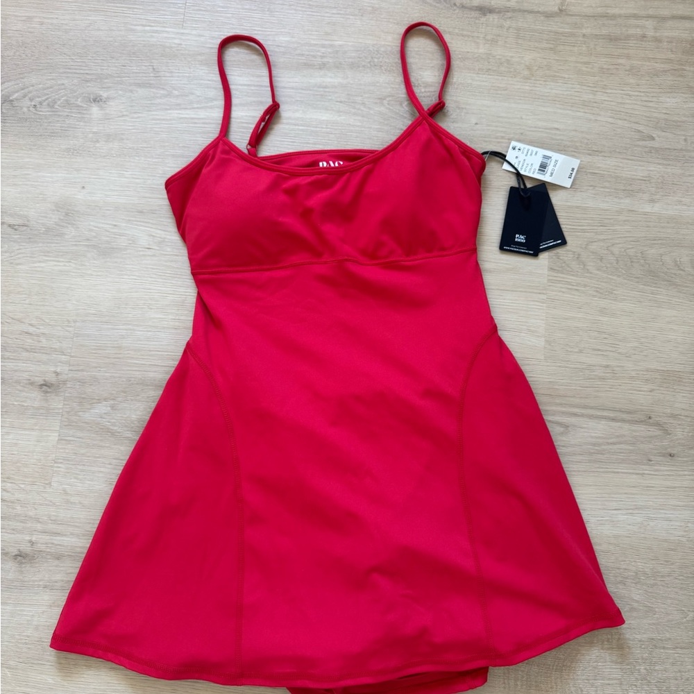PAC Sun Red Spaghetti Strap Athletic Dress